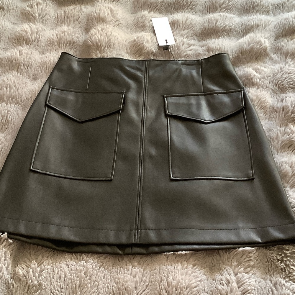 Dynamite Black Faux Leather Mini Skirt